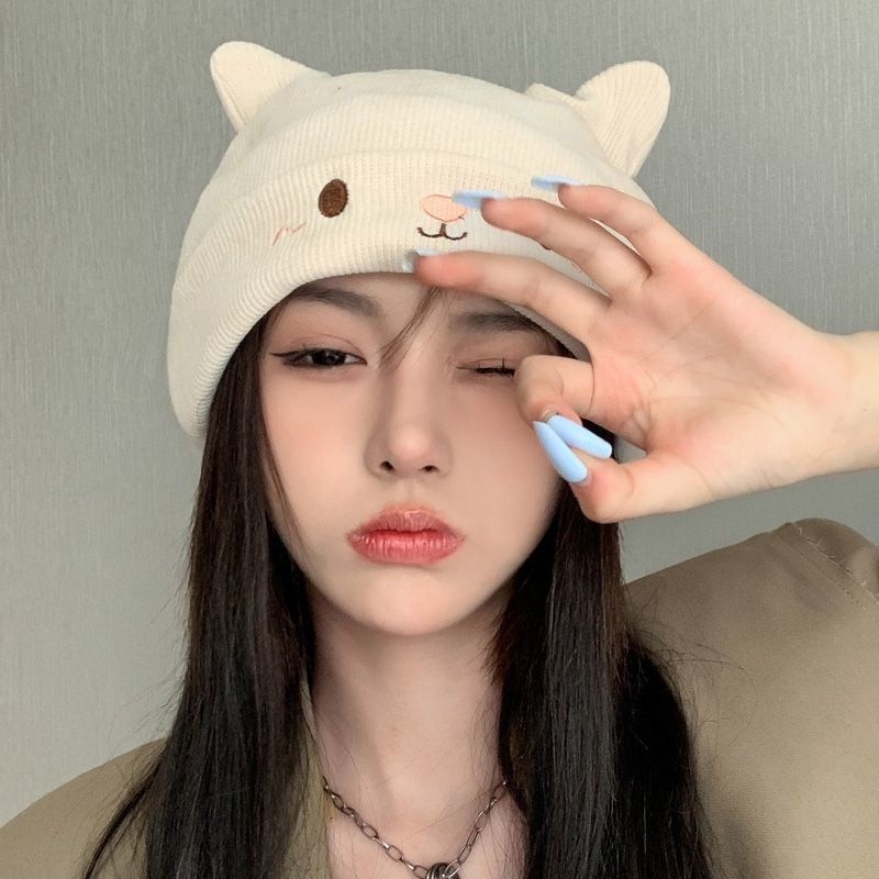 หมวกกันหนาวน่ารัก / ผู้หญิงการ์ตูนแมวหูหมวก / หมวกถักฤดูหนาวสำหรับผู้ใหญ่ /
อุปกรณ์เสริมสำหรับฤดูหนาว