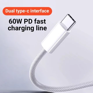 สายชาร์จ 60W Type C To C สายชาร์จเร็ว ชาร์จเร็ว สายชาร์จไนล่อนถัก Dual USB-C กำลังชาร์จ Fast Charger 1/1.5/2 เมตร