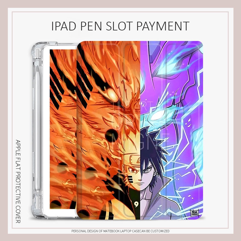 เคส ลายการ์ตูนนารูโตะ Sasuke พร้อมช่องใส่ปากกา สําหรับ iPad 10.2 gen 7 8 9 air1 2 3 4 5 20 21 22 pro 11 gen10 mini 1 2 3 4 5 6 air7  gen11 mini7