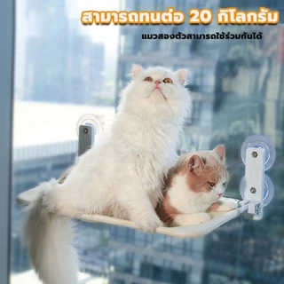 🆕ที่นอนแมว เปลแมวติดกระจก แบบไร้สาย พับเก็บได้ รับน้ำหนักได้ถึง 30 kg เปลแมวติดหน้าต่าง 52*30ซม