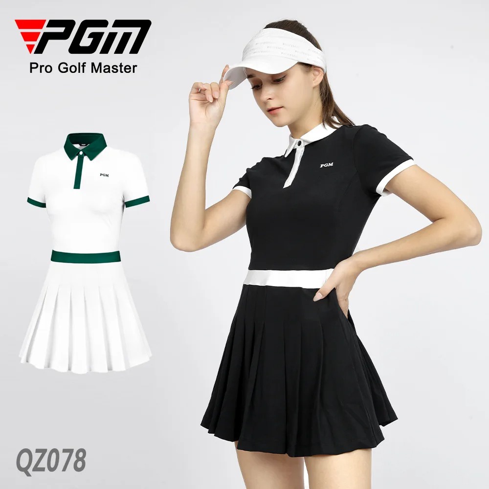 PGM QZ078 ผู้หญิงกอล์ฟแต่งตัวบางพอดีกีฬาสาวจีบกระโปรงป้องกันแสงกางเกงขาสั้นฤดูร้อนฤดูใบไม้ผลิฤดูใบไม้ร่วง S-XL