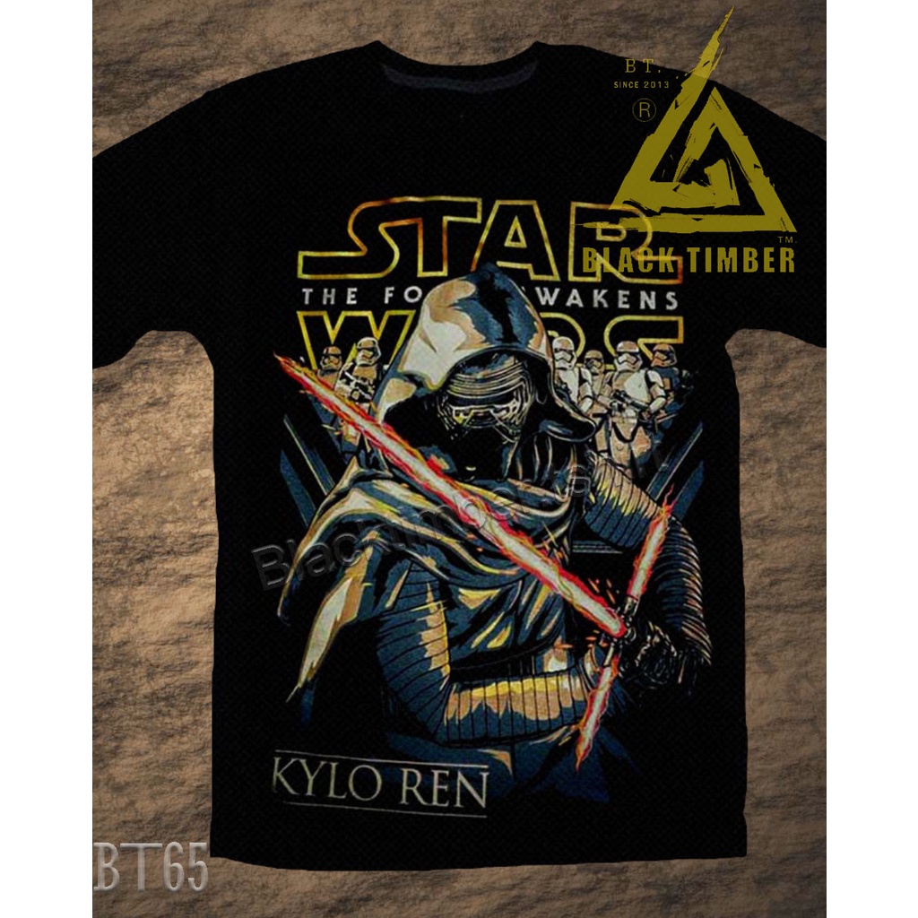 BT 65 Star Wars Kylo Ren เสื้อยืด สีดำ BT Black Timber T-Shirt ผ้าคอตตอน สกรีนลายแน่น S M L XL XXL