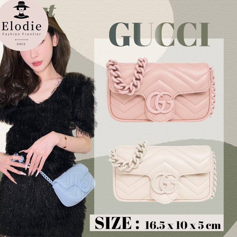 กุชชี่ Gucci GG Marmont Belt Bag กระเป๋า Macaron Mini สำหรับผู้หญิง