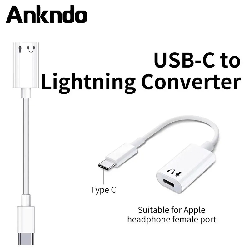 สายเคเบิลอะแดปเตอร์แปลงเสียงหูฟัง USB C เป็น iOS Type C เป็น iOS สําหรับ iPh 15 Pad Pro Samsung