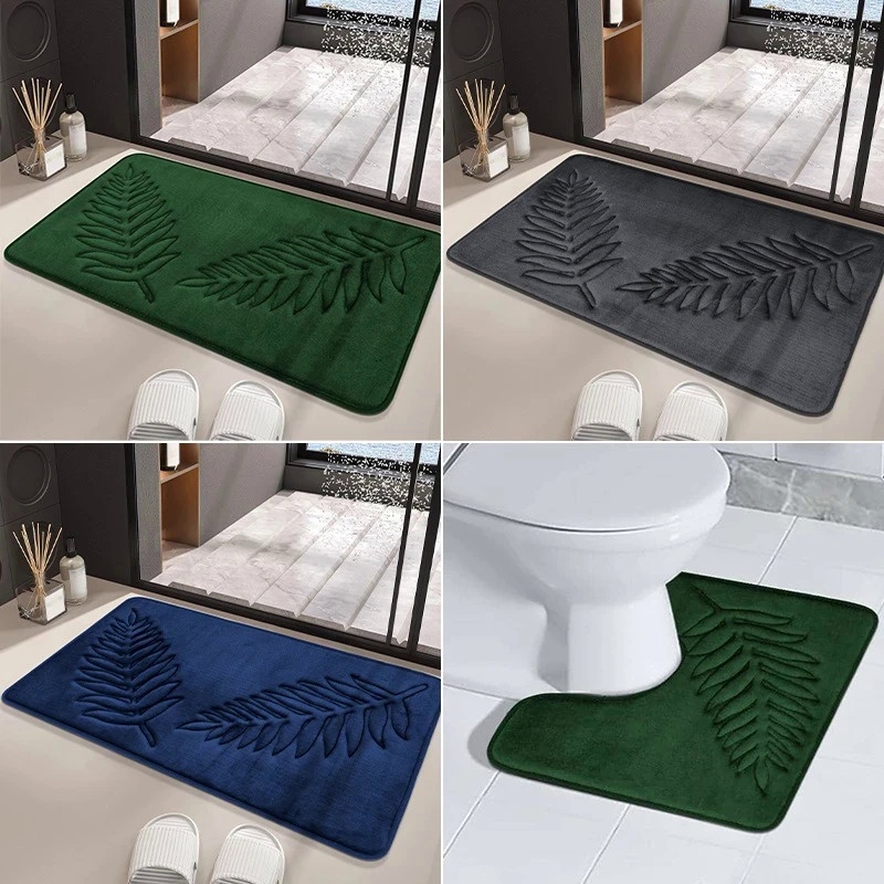 Memory Foam Bathroom Mat Toilet Mat Extra Soft Non-Slip Bath Mat Super Comfort Bath Mats for Bathroo