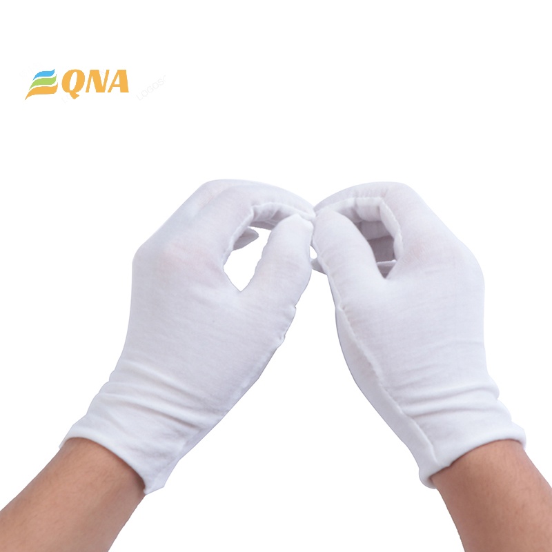 [QNA] ถุงมือผ้าฝ้าย ยืดหยุ่นสูง สีขาว น้ําหนักเบา สําหรับตรวจสอบเครื่องประดับเหรียญ