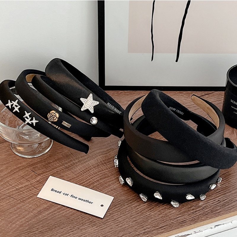 ที่คาดผม ระดับไฮเอนด์ สีดํา แบบเรียบง่าย แฟชั่นฤดูใบไม้ร่วง และฤดูหนาว สไตล์เกาหลี สําหรับผู้หญิง - รูปที่ 2