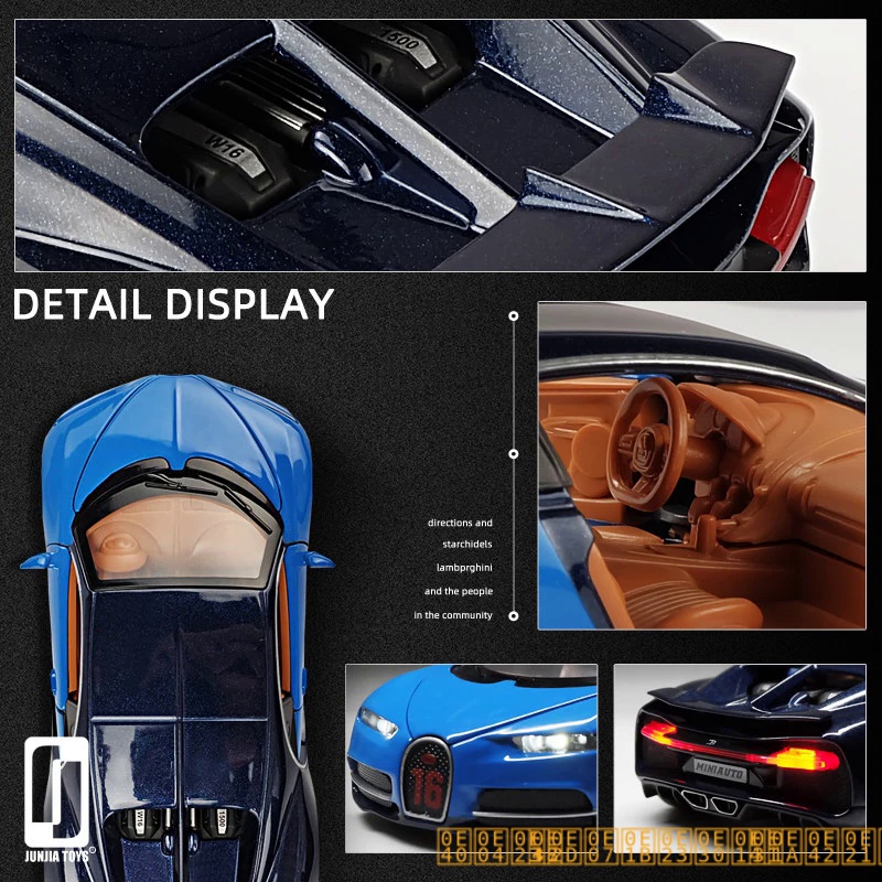 !! # @ 1:32 Bugatti Chiron รถสปอร์ตโลหะของเล่นล้อแม็กรถยนต์ D Iecasts และของเล่นยานพาหนะรถรุ่นเสียงและแสงรุ่นรถของเล่น F