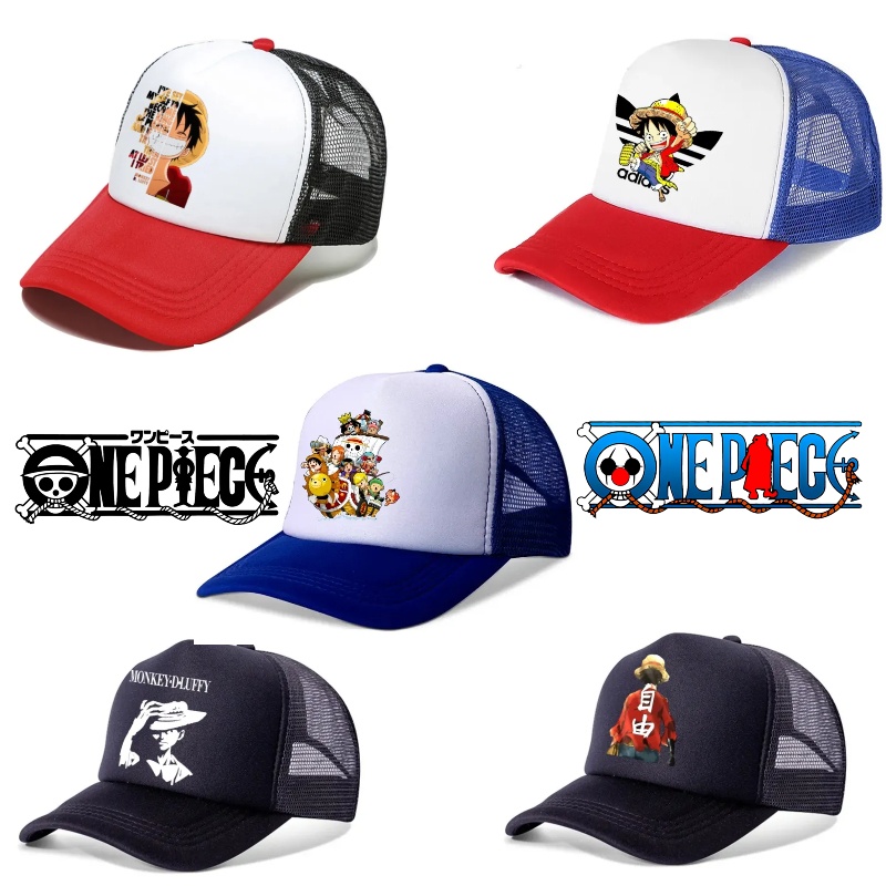 【สินค้าพร้อมส่ง】หมวกเบสบอล ผ้าตาข่าย ระบายอากาศ พิมพ์ลายการ์ตูนอนิเมะ ONE PIECE สําหรับเด็ก และผู้ใหญ่ ของขวัญวันเกิด