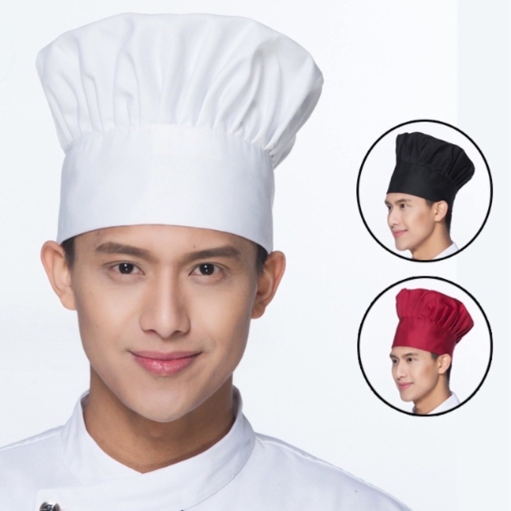 💥 หมวก กุ๊ก คลุมผม หมวกทำอาหาร  เชฟ ร้านอาหาร โรงแรม ผ้าเนื้อดี ยืดยุ่น ระบายอากาศ เกรดพรีเมี่ยม 💥