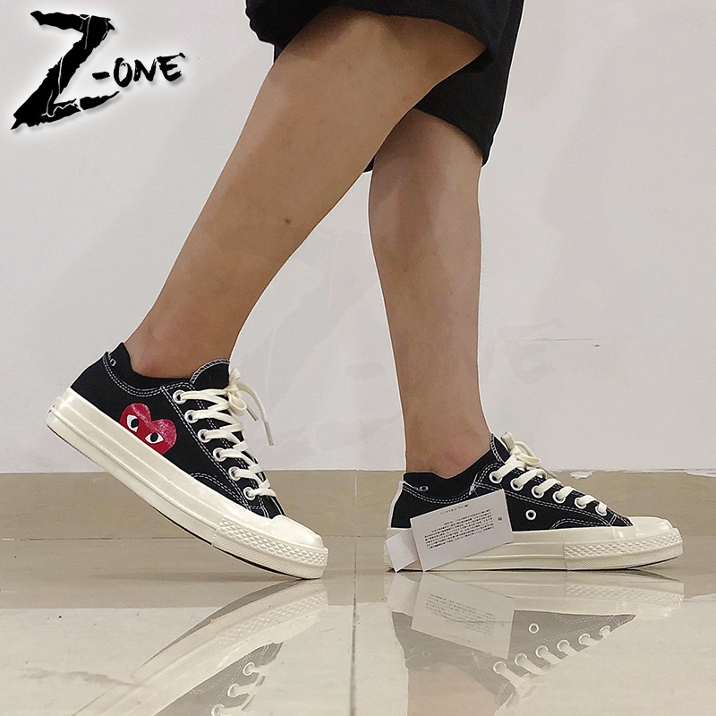 CDG Play Comme des Garçons X Converse Chuck Taylor All Star 1970s Red Heart Low Cut Unisex พร้อมกล่