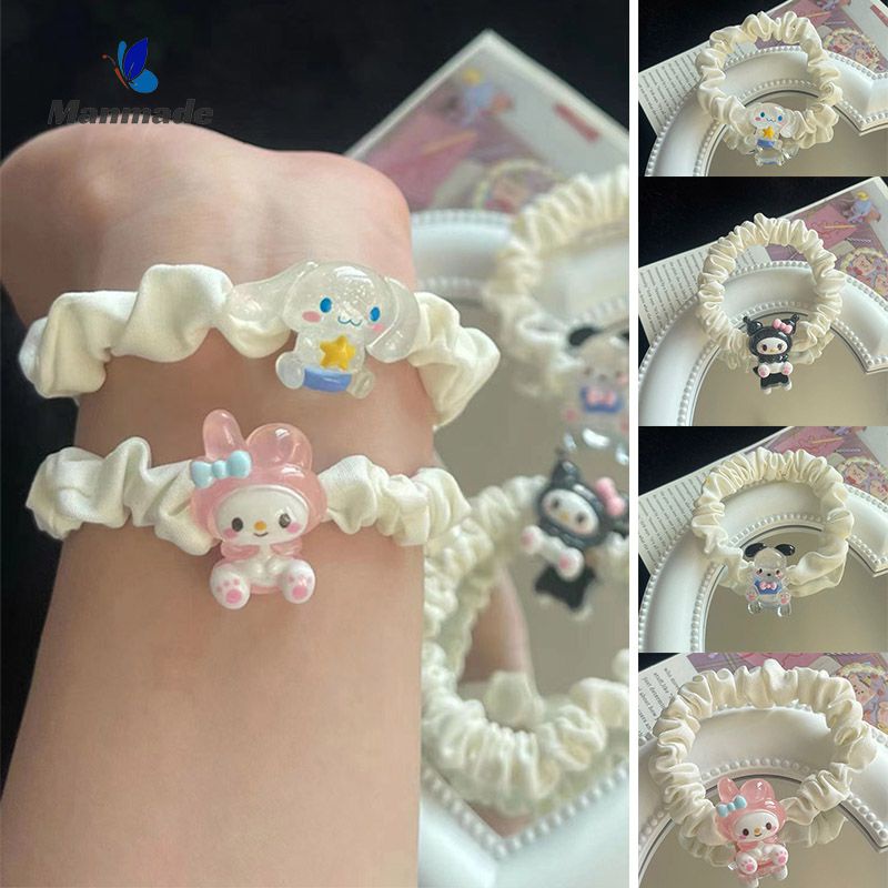 จัดส่งที่รวดเร็ว✨ยางรัดผม ลายการ์ตูน Cinnamoroll Dog น่ารัก แฮนด์เมด สําหรับผู้หญิง