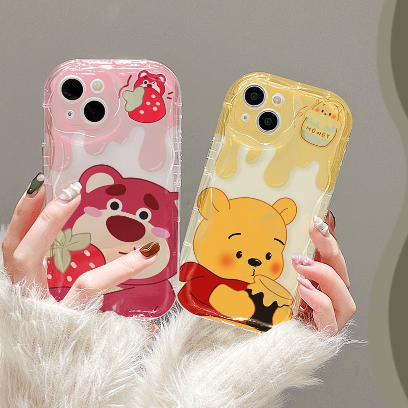 เคสโทรศัพท์มือถือ ลายการ์ตูนหมีพูห์ สตรอเบอร์รี่น่ารัก สําหรับ VIVO 1901 1902 1904 1906 1915 1940 V1901A V1934A V1941A V2026 V2033 V2027 V2032 V2028 V2029 V2037 V2065