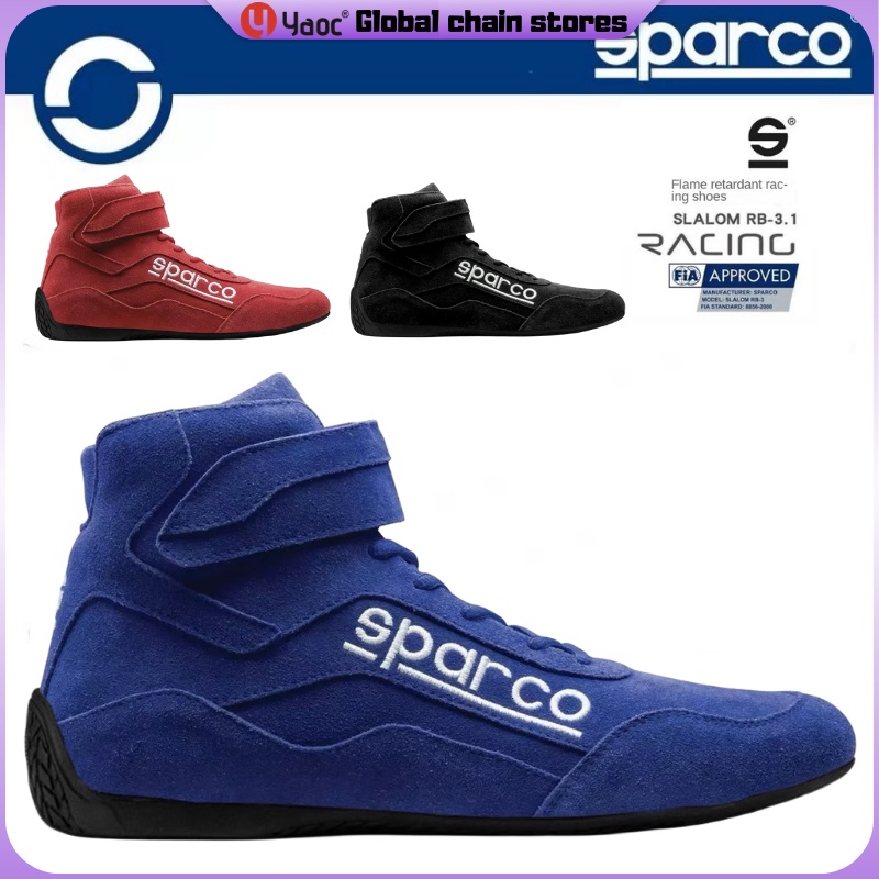 Yyaoc® Sparco รองเท้าแข่งรถ หนังกลับ FIA ระบายอากาศได้ดี ได้รับการรับรอง SPARCO เหมาะกับการขับขี่