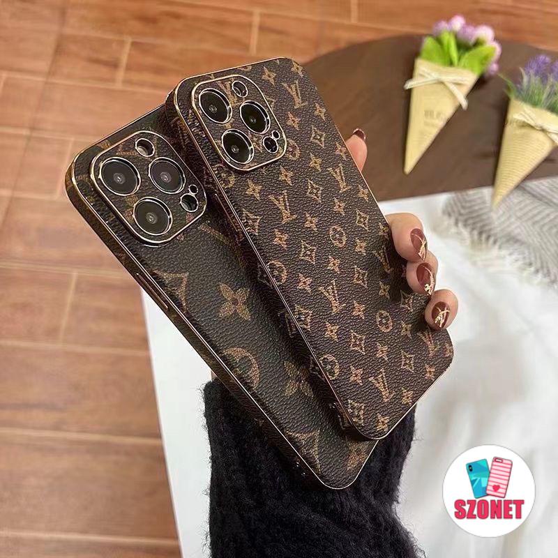 Electroplated หรูหราหนังนุ่มกันกระแทกเคสโทรศัพท์สําหรับ iPhone 16 15 14 13 12 11 Pro Max 15 Plus Anti-fall คลุมทั้งหมดเลนส์ป้องกันกล้องโทรศัพท์ปลอก