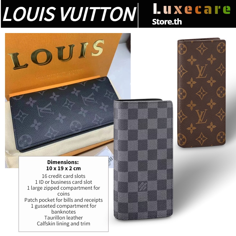 หลุยส์ วิตตองLouis Vuitton Brazza Wallet ผู้ชาย/กระเป๋าสตางค์ใบยาว/ที่ใส่บัตร/สินค้าขายดีสุดคลาสสิก