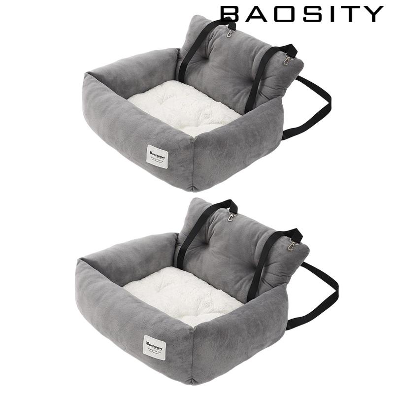 [Baosity ] Pet Car Booster Seat Traveling Dog Cat Carrier แบบพกพาติดตั ้ งอุปกรณ ์ เสริมที ่ นุ ่ มและอบอุ ่ นสีเทาน ้ ําหนักเบาสําหรับที ่ บ ้ านหรือกลางแจ ้ ง