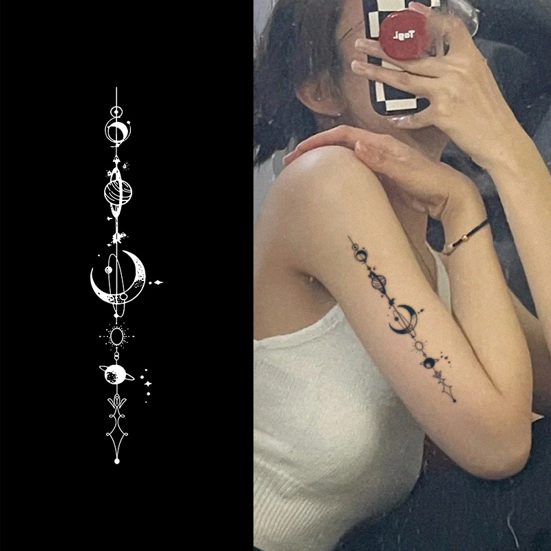 สติกเกอร์รอยสัก PVC ขนาดเล็ก ลายท้องฟ้ากลางคืน กันน้ํา ทนทาน