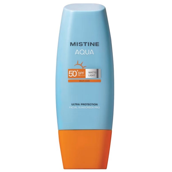 MISTINE Aqua Base Ultra Protection Matte &amp; Light Facial Sunscreen Pro SPF50+ PA++++ 40ml นวัตกรรมการออกแบบโลชั่นกันแดด