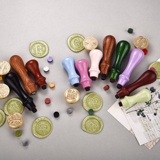 มือจับไม้วินเทจขี้ผึ้งตราประทับ แสตมป์โบราณตราประทับ การ์ดเช…