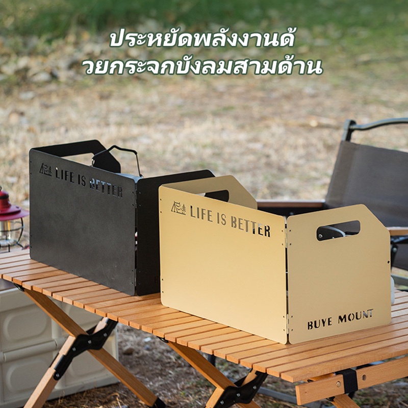 【จัดส่งภายใน 24 ชั่วโมง】บังลม แผ่นบังลมเตาแคมป์ปิ้ง แบบพับได้ โล่ลมแคมป์ปิ้ง บังลม แผ่นสแบบพกพา ประกอบง่าย บังลมเตาแคมป์ปิ้ง สําหรับทําอาหารบาร ์บีคิว - รูปที่ 2