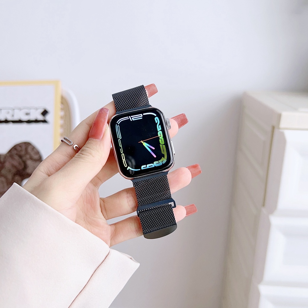 Milanese สายนาฬิกาข้อมือโลหะ แม่เหล็ก สําหรับ Smart Watch รูปที่ 8