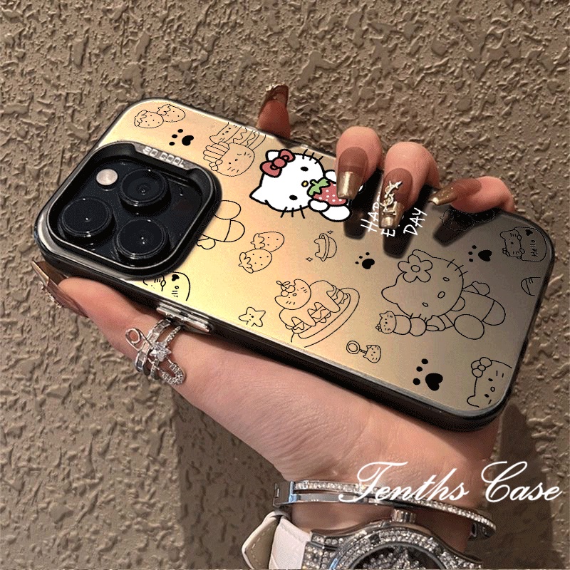 เคสโทรศัพท์มือถือ Tpu แบบนิ่ม ลายการ์ตูนคิตตี้ และแมว สําหรับ iPhone 15 13 12 11 Pro Max 8 7 Plus X Xs Max