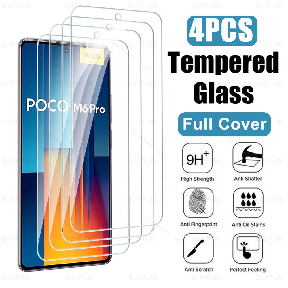 ​ฟิล์มกระจกนิรภัยกันรอยหน้าจอ HD สําหรับ Xiaomi Poco M6 Pro 4G 6.67 นิ้ว Poco M6Pro PocoM6 M 6 Pro P