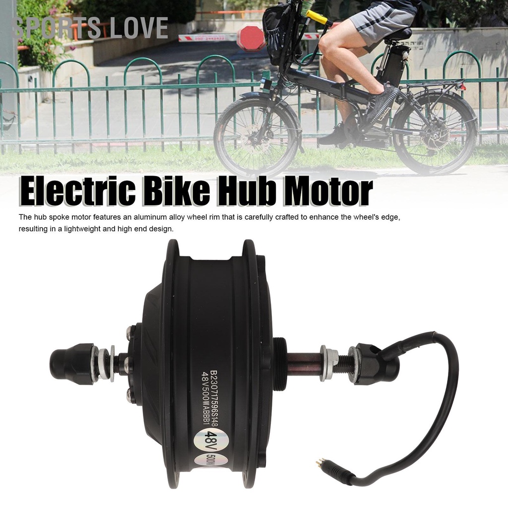 Sports Love 48V 500W ไฟฟ้าจักรยานเกียร์มอเตอร์ Brushless ไดรฟ์ด้านหลังกันน้ำโลหะไฟฟ้าจักรยานมอเตอร์สำหรับจักรยานอะไหล่อัพเกรด