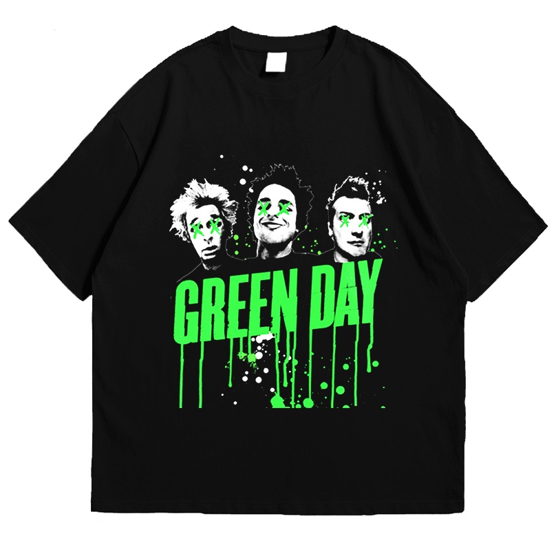 มีหลายสี เสื้อยืด ลาย Green DAY | เสื้อยืด พิมพ์ลาย Music Official Merch AB081