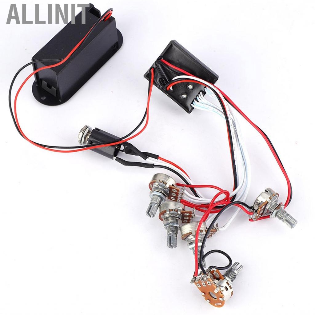 Allinit กีต้าร์ EQ Equalizer 3 Band Active Preamp Pickup Circuit