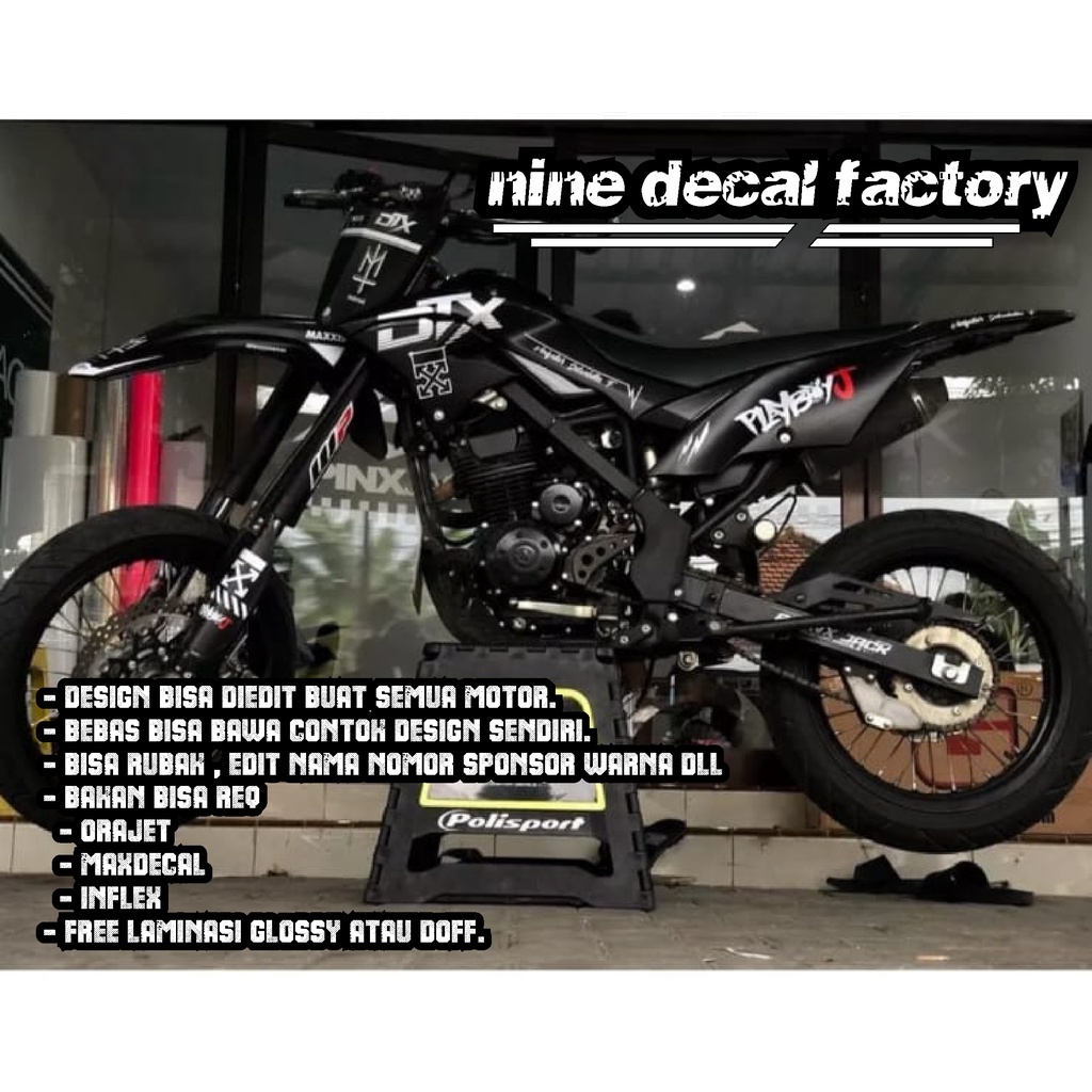 DTRACKER SUPERMOTO DECAL - BLACK DTRACKER DECAL - ขายดีที่สุด KLX BF SUPERMOTO DECAL