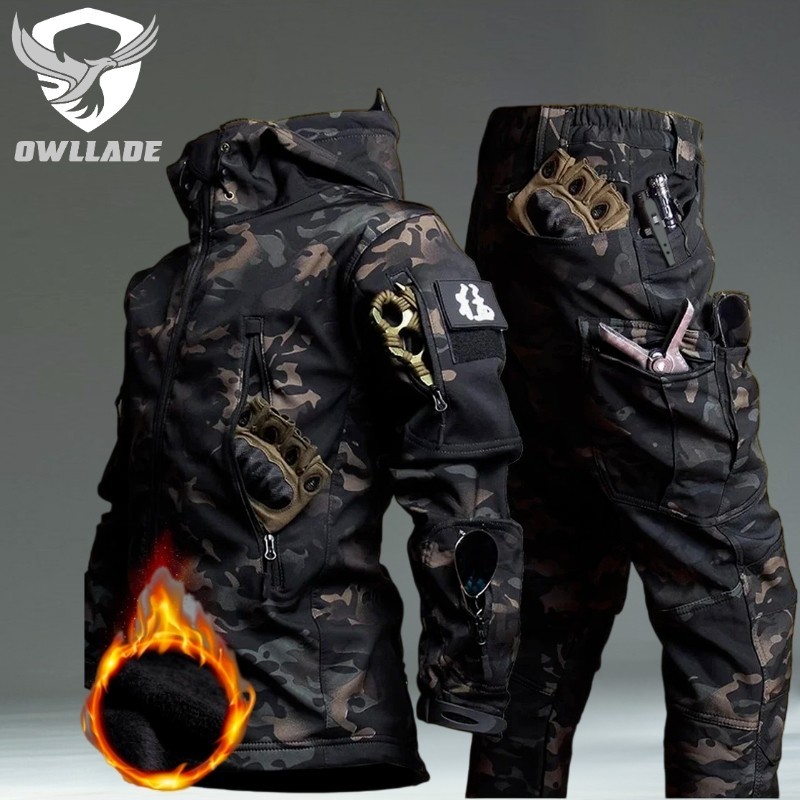 Owllade เสื้อแจ็กเก็ตยุทธวิธี กางเกงสูทในกลางคืน 02 กันน้ํา ให้ความอบอุ่น JT-ZSTZ