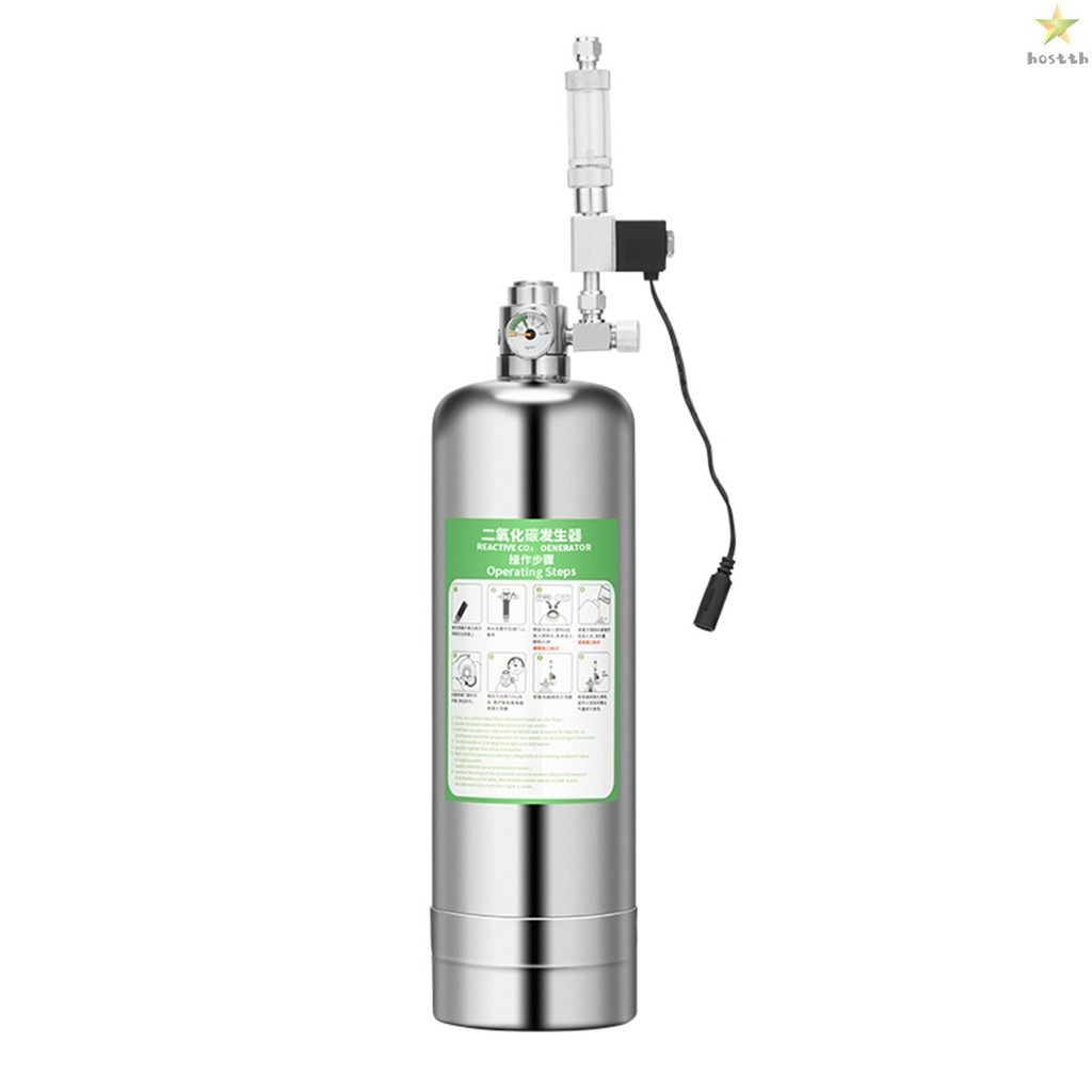 Dioxid Steel 2 2 กระบอกโซลินอยด์สเตนเลส พร้อมระบบวาล์วคาร์บอน 2 เครื่องกําเนิดไฟฟ้า co 2 ชุดควบคุมฟองอากาศ สําหรับตู้ปลา