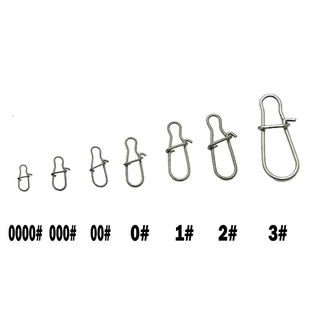 Outkit 50 ชิ้นสแตนเลส Pin หมุนอุปกรณ์ตกปลา Connector Lure คลิป Rolling Swivels Sea Fishing Tackle