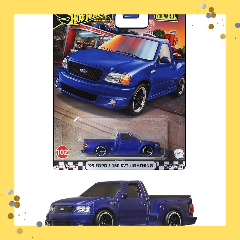 Hot Wheels Boulevard '99 Ford F-150 SVT Lightning Vehicle Toy Minicar from 3 years old Blue HRT60