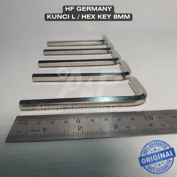 8 mm HF Germany L Key / Hex Key / Hex Key / Hexagonal Key (ราคาต่อชิ้น / ตัว)