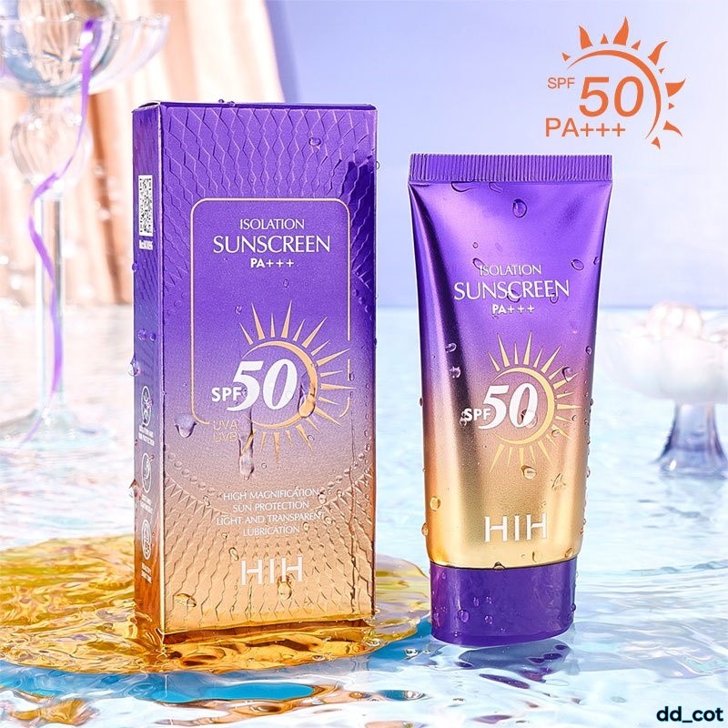 HIH กันแดดผิวหน้า เกลี่ยง่าย คุมมัน กันน้ำ กันเหงื่อ SPF50+PA+++UV Protection Sunscreen เซรั่มกันแดดทาผิวกาย