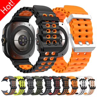 สายซิลิโคนสําหรับ Samsung Galaxy Watch Ultra 47mm Marine Sport สร้อยข้อมือ Correa สําหรับ Galaxy Watch Ultra Band อุปกรณ์เสริม