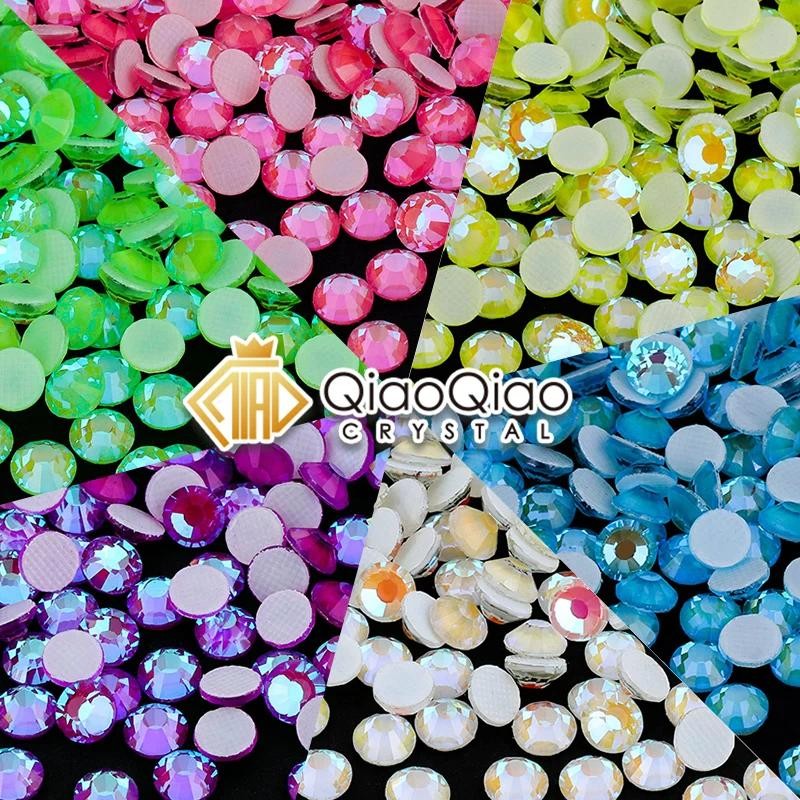Ss6-ss30 เหล็กนีออนสี Series Glass Rhinestones คริสตัล Flatback Strass หินสําหรับ DIY เสื้อผ้าตกแต่ง