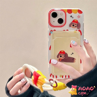 การ์ตูนน่ารักตลกลูกสุนัขกระเป๋าสตาง เคส iPhone 7Plus 11 13 16 14 15 12 Pro Max XR 16 7 8 14 15 Plus X XS Max SE2020