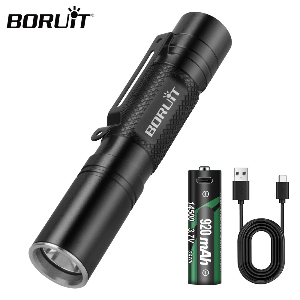 BORUIT RJ13 ไฟฉายยุทธวิธีแบบชาร์จไฟได้ Super Bright,Led EDC ไฟฉาย IP66 กันน้ํา 5 โหมดพร้อมคลิป,สําหรับ Camping Home Emergency Rescue การล่าสัตว์ซ่อม,ของขวัญสําหรับชาย