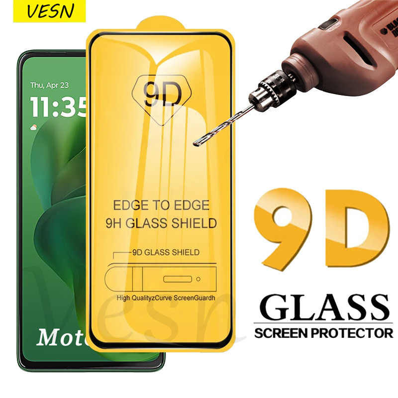 ฟิล์มกระจกแบบเต็มจอ 9D กาวเต็มแผ่น อย่างดี Motorola Moto G75 G64 G56 G45 G35 G34 G25 G15 G05 G04 G04