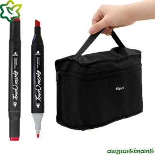 Augustinan กระเป๋าเครื่องเขียน กระเป๋าดินสอ ปากกามาร์กเกอร์ ผ้าแคนวาส มีซิป พับได้ จุของได้เยอะ 30 40 60 80 ชิ้น