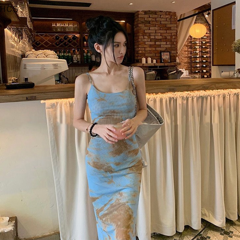 Hcs ชุดเดรสยาว แขนกุด เปิดหลัง สไตล์ชายหาด เซ็กซี่ แฟชั่นฤดูร้อน สําหรับผู้หญิง HC