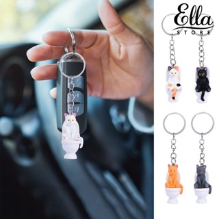 Ellastore123 พวงกุญแจ สเตนเลส รูปแมว คิตตี้ ไม่เสียรูป สําหรับห้อยกระเป๋า กระเป๋านักเรียน กุญแจรถยนต์ DIY