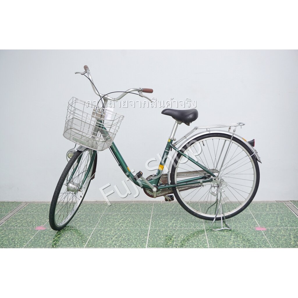 จักรยานแม่บ้านญี่ปุ่น - ล้อ 26 นิ้ว - ไม่มีเกียร์ - อลูมิเนียม - สีเขียว [จักรยานมือสอง]