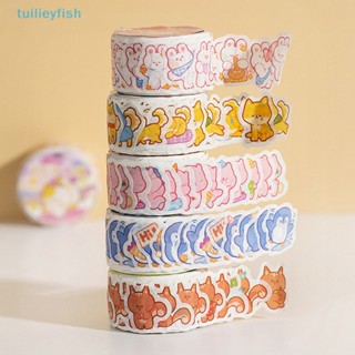 Tuilieyfish เทปวาชิ ลายการ์ตูนสัตว์ สําหรับตกแต่งสมุดภาพ 100 ชิ้น ต่อม้วน