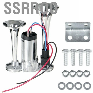 Ssrroo Dual Air Horn 12V 600DB High Decibels Electric Trumpet Kit for Large Trucks Buses