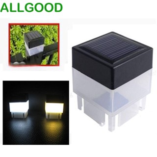 Allgoods โคมไฟ LED ทรงสี่เหลี่ยม พลังงานแสงอาทิตย์ กันน้ํา สําหรับตกแต่งสวน รั้ว